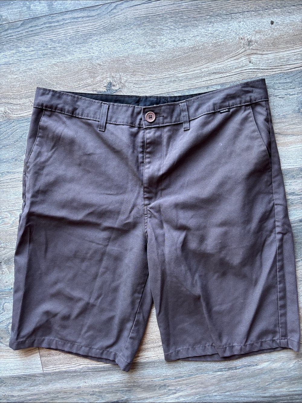 Hurley Men's Chocolate Brown Flat-Front Shorts